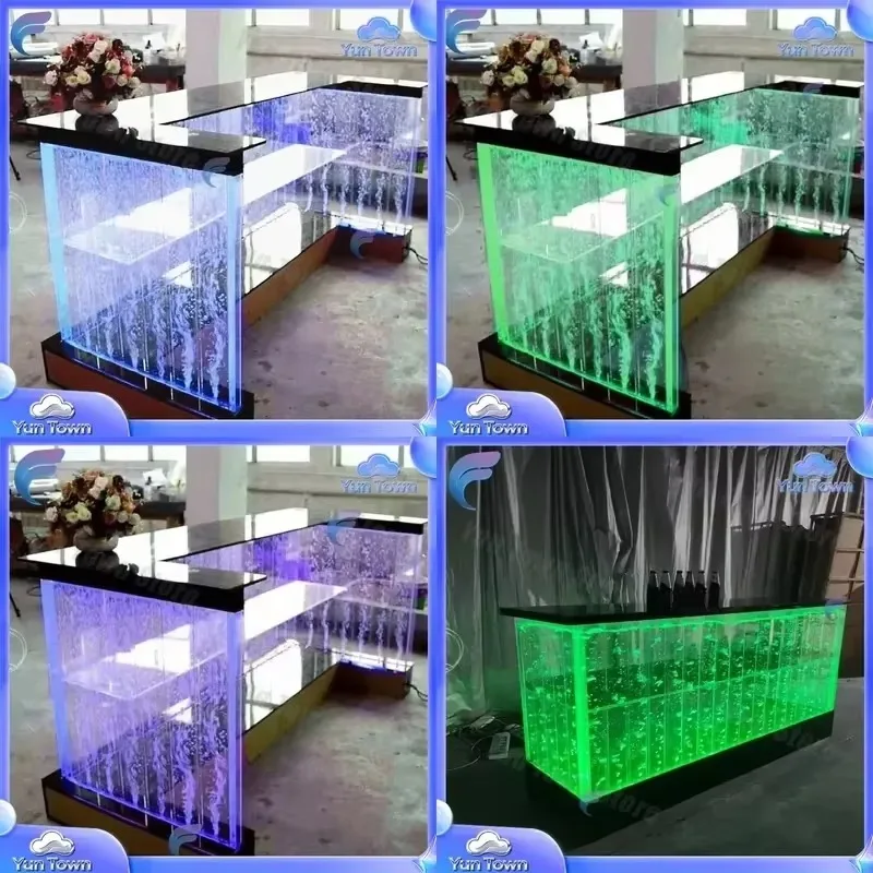 for Customization LED Light Transparent Acrylic Bar Table for Home Office Modern Clear Acrylic Plastic Commercial Furniture