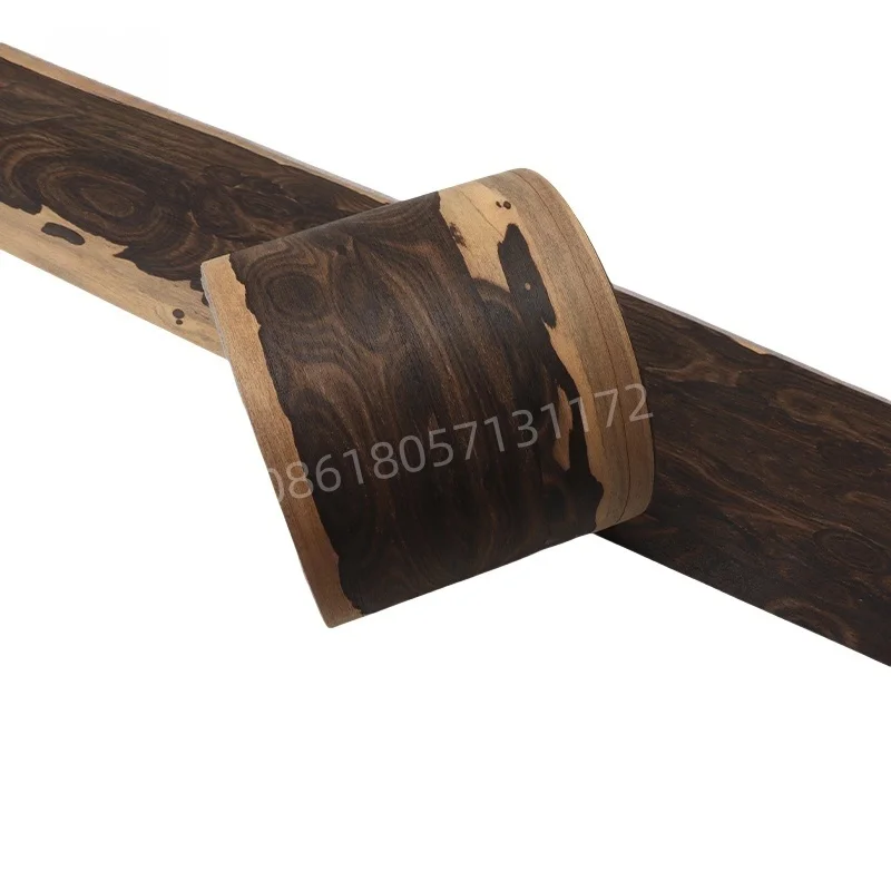 Custom Natural Black Persimmon Veneer with Spiderweb Figure,1pc, 0.5mm thick, for Luxury Watch Boxes,Audio Equipment, Turntable
