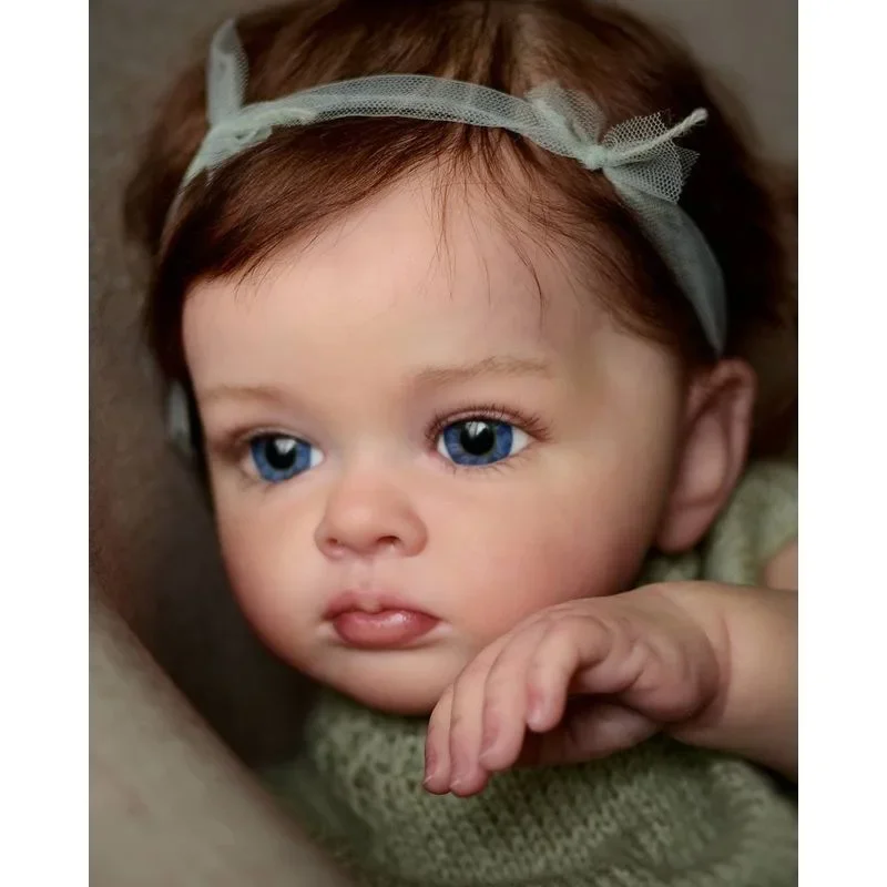 60 CM 3D Paint Skin Cloth Body Silicone Reborn Baby Doll For Girl Tutti Blood Vessels Bebe Lifelike Art Hand Made Reborn Toddler