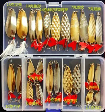 25pcs Outdoor Fishing Paillette Kit With Transparent Tackle Box