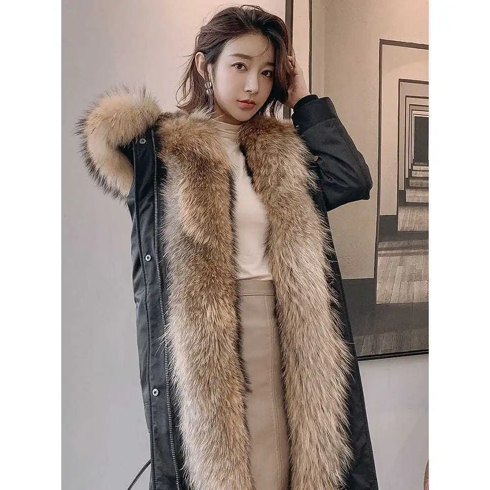 Winter New Wool Cotton Suit Medium Length Women's Detachable Imitation Fur Inner Liner Thickened Large Imitation Fur Coat