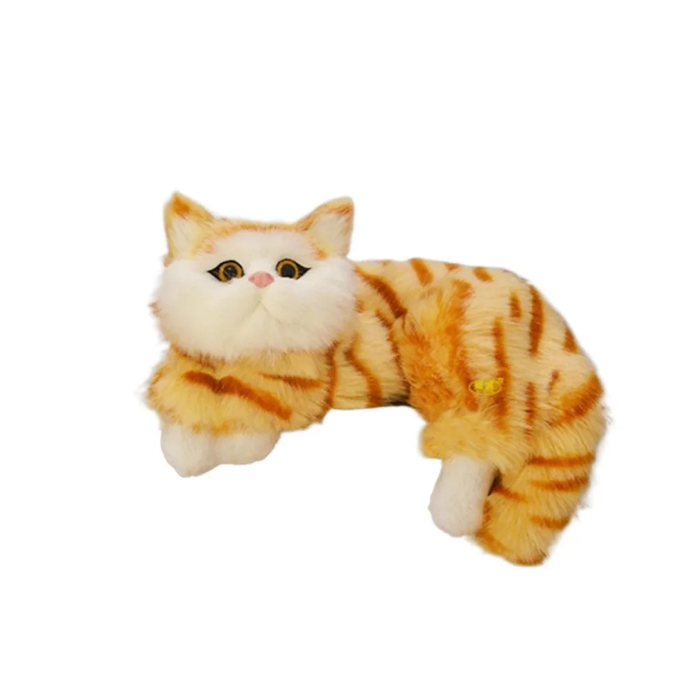 

Furry Simulation Cat Hanging Ornament Animal Figurines Realistic Fake Cat Model Cute Soft Stuffed Animals Sculptures