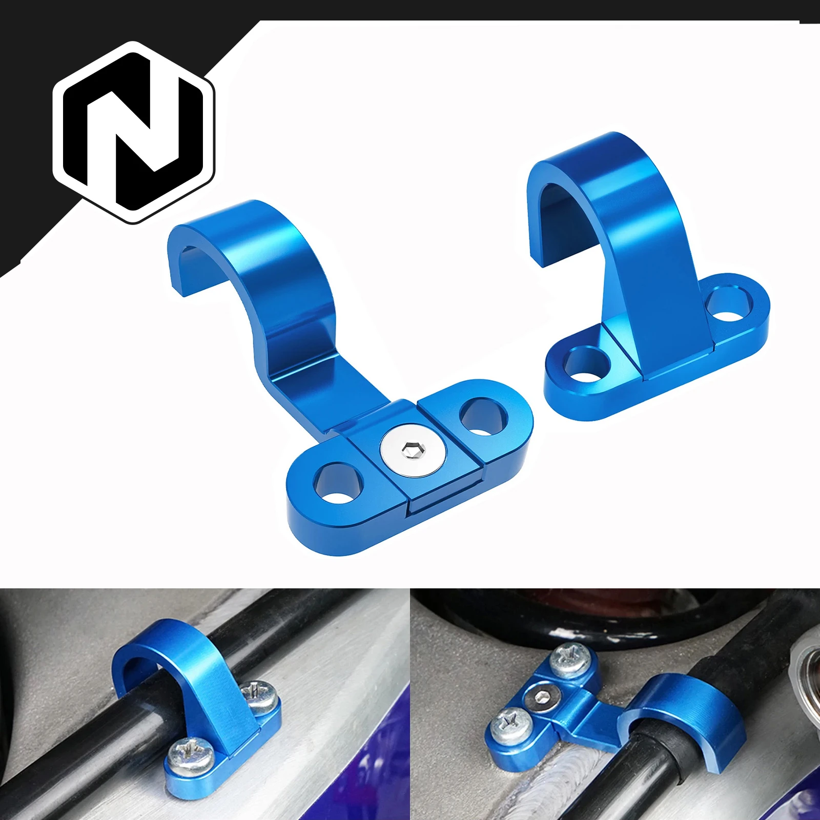 NICECNC For Yamaha YZ125 YZ250 2006-2022 Rear Brake Cable Line Hose Clamp YZ250F YZ450F 06-22 WR250F WR450F 06-21 YZ250X YZ250FX