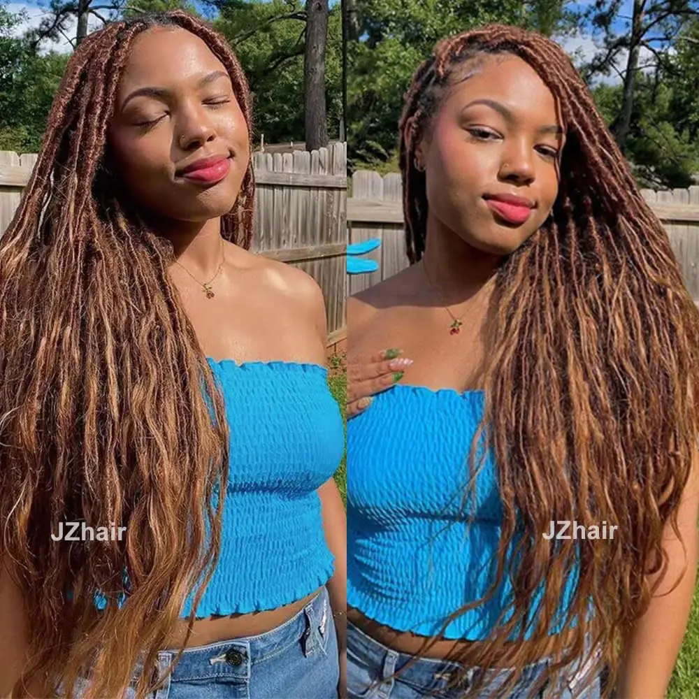 สี 30 โครเชต์ Boho Locs ผมมนุษย์ Body Wave Pre-looped Locs ผมโครเชต์ผมมนุษย์ Wave ปลายเต็มสําหรับผู้หญิง