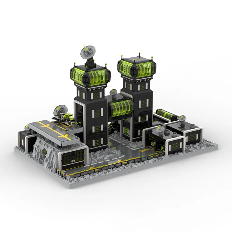 City Street View Moc Building Bricks II Base Pit Stop Model Building Technology Modular Blocks Gift Christmas Toy DIY  Assembly