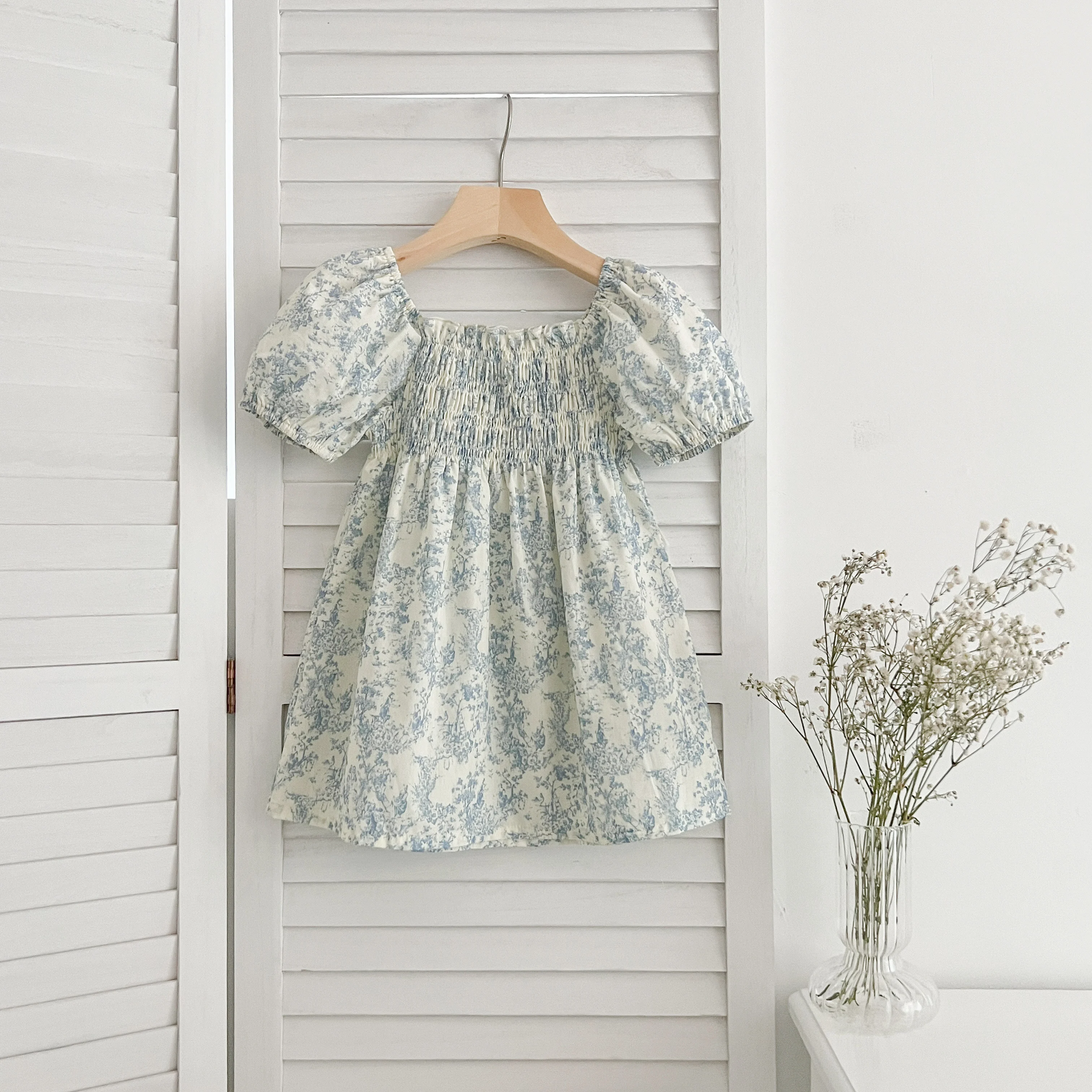 Sommer Schwester Kleid Infant Neugeborenes Baby Mädchen Kleidung Schwester Weibliche Baby Kleine Gebrochene Blaue Blume Kurzarm Strampler Kleidung ﻿ – Detail 10
