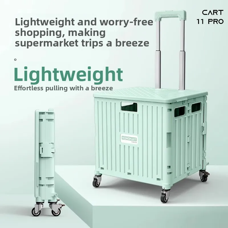 

Supermarket, Portable, Folding Shopping Cart, Small Trolley, Universal Wheel, Trolley
