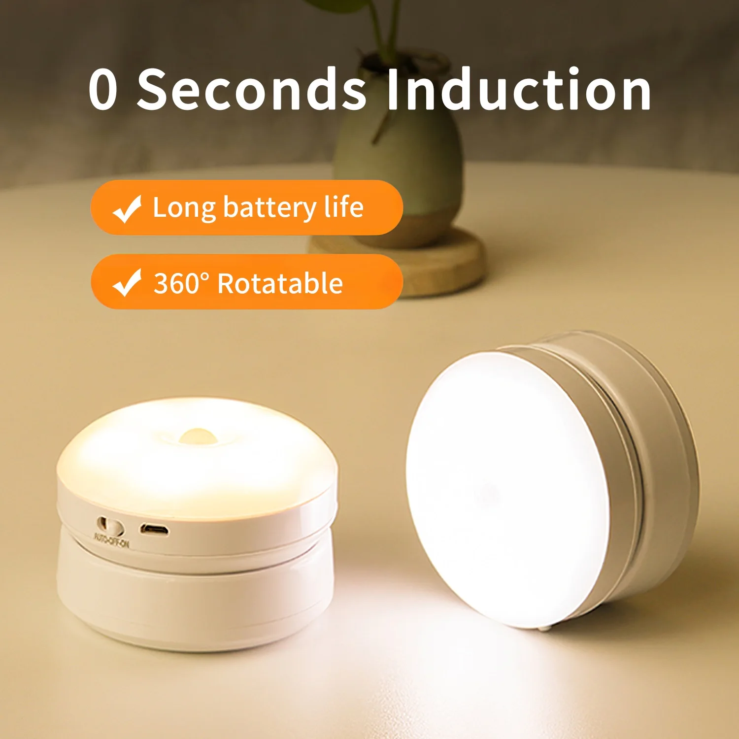 LED Night Lights Smart Human Body Motion Sensor LED Light Wireless Wall Lamp For Stairs Bedside Cabinet Wardrobe Garage Lighting