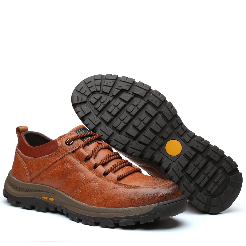 Men Casual Shoes Leather Artificial Sneakers Pu Outdoor Hiking Shoe Lace-up Vulcanized Male Boots Big size