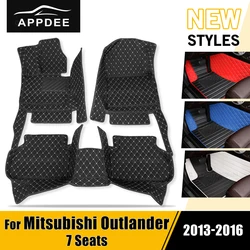 Car floor mats for Mitsubishi outlander 7 Seats 2013 2014 2015 2016 Custom auto foot Pads automobile Interior Accessories