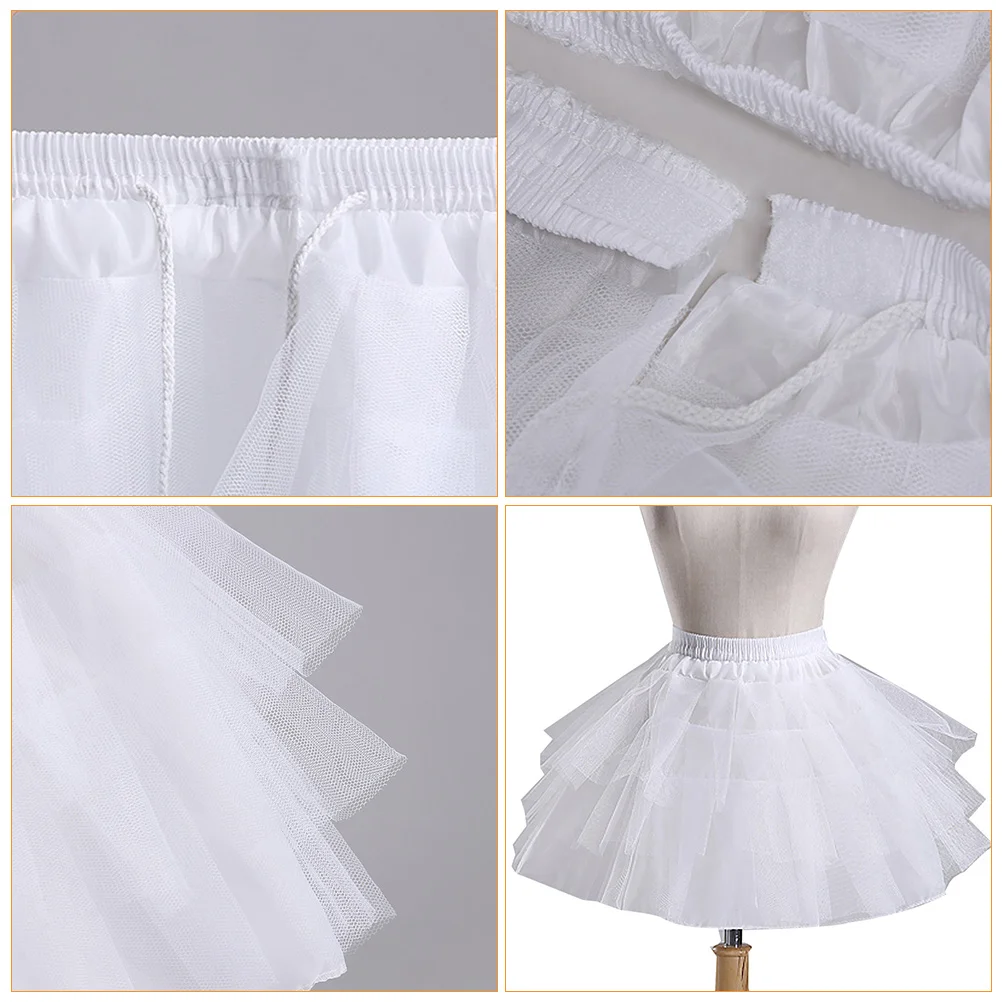 Rock Pannier Tutu Mode Petticoat Stoff Unterrock Gaze Weiß Rüschen Lolita Kind