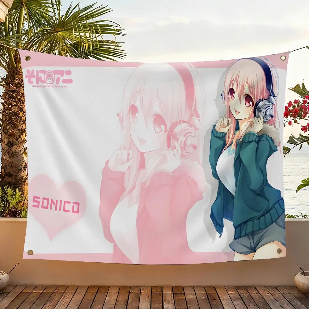 Character Super Sonico Flags Home Yard & Garden Decor Banner – Wandhängende Flagge für den Innen- und Außenbereich – Detail 8