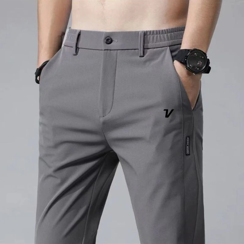 2024 new men's summer golf pants, high quality ice silk stretch golf pants, fashion slim-fit quick drying golf pants