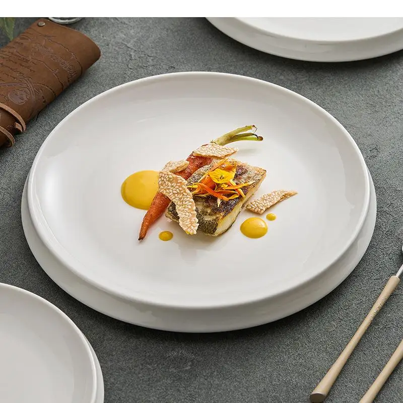 Solid Colored Irregular Ceramic Plate Restaurant Steak Dessert Pasta Plates Cooking Specialty Tableware