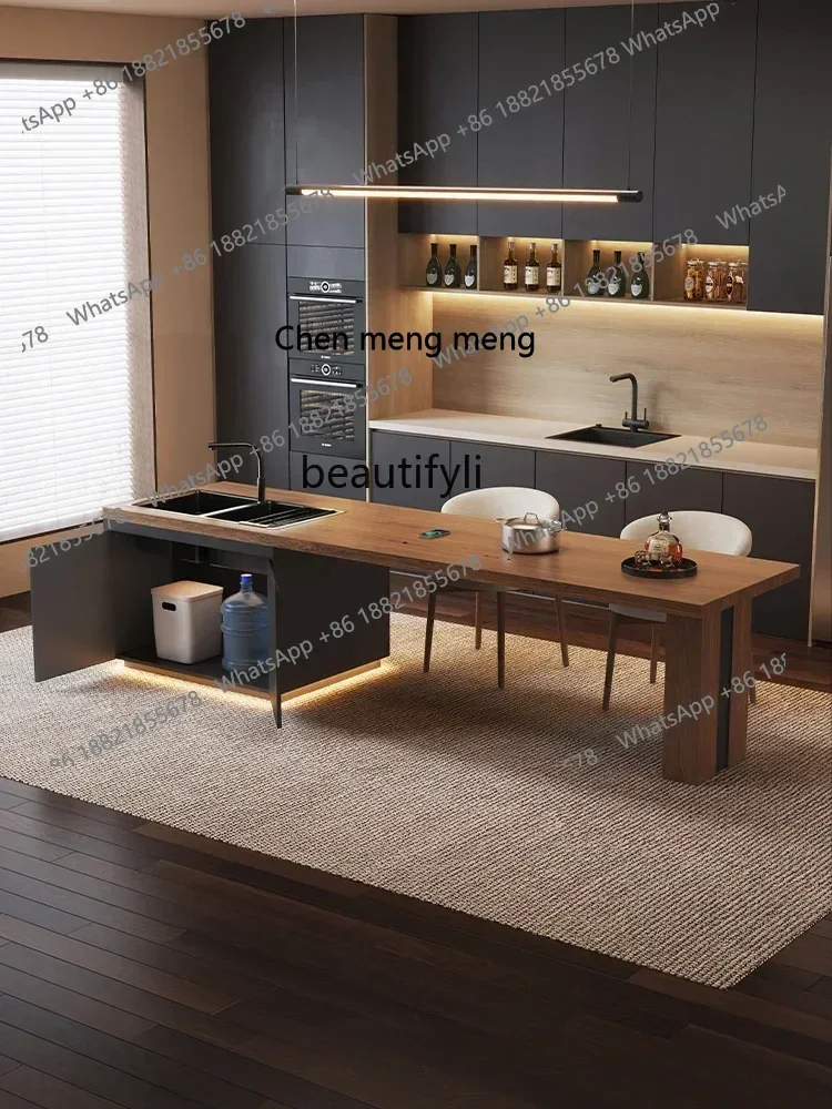 xzzY13 Shimadai Dining Table Household Dining Table Light Luxury Falling Table Telescopic Integrated High-end Restaurant