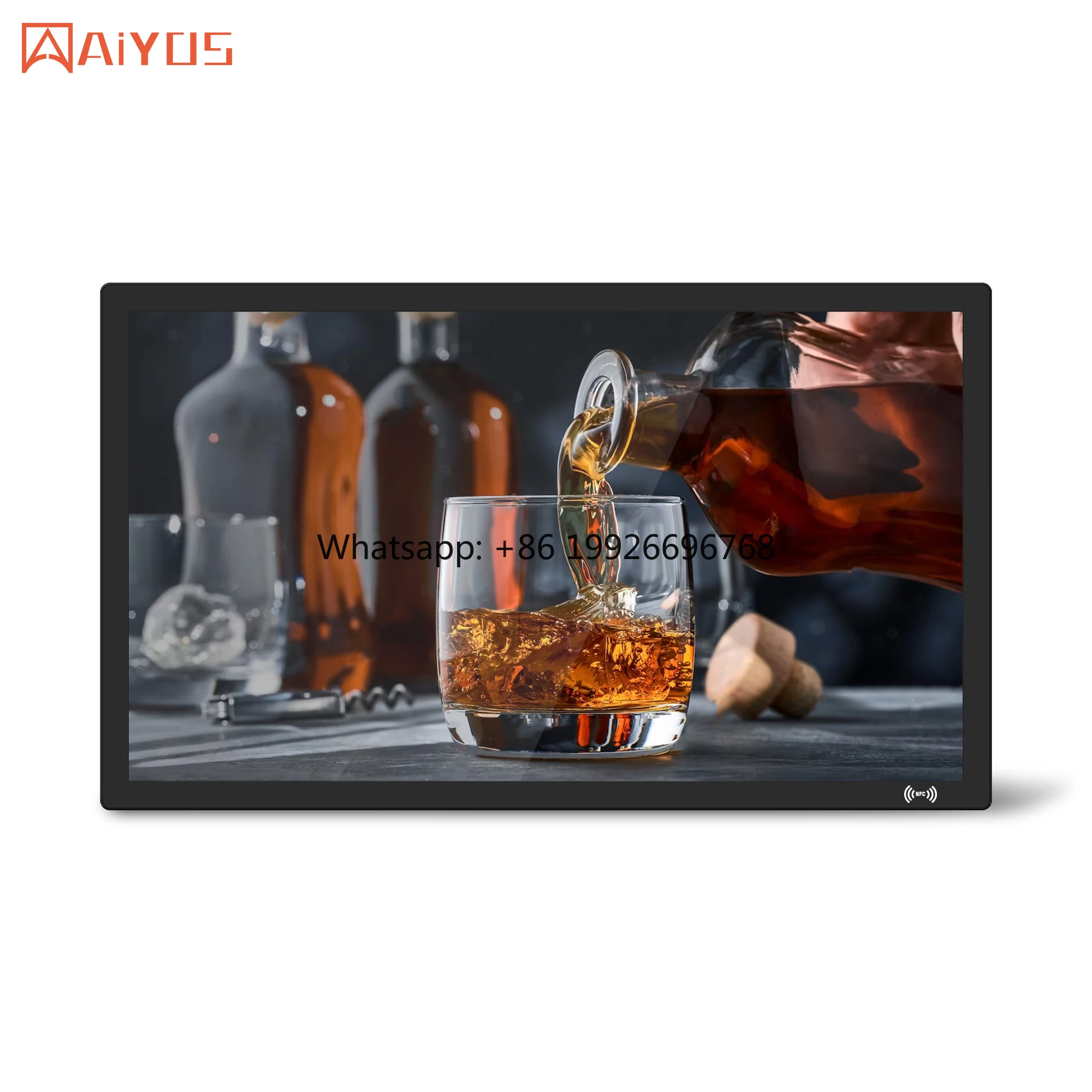 PC da pannello Android per interni da 15,6 pollici con touch screen capacitivo Segnaletica digitale OEM LCD ad alta luminosità per negozio al dettaglio