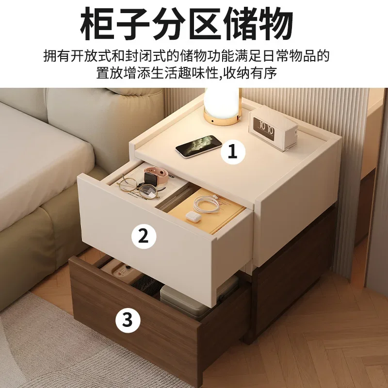 Bedside table Household Italian minimalist storage Free combination cabinet Sofa side Bedroom bedside