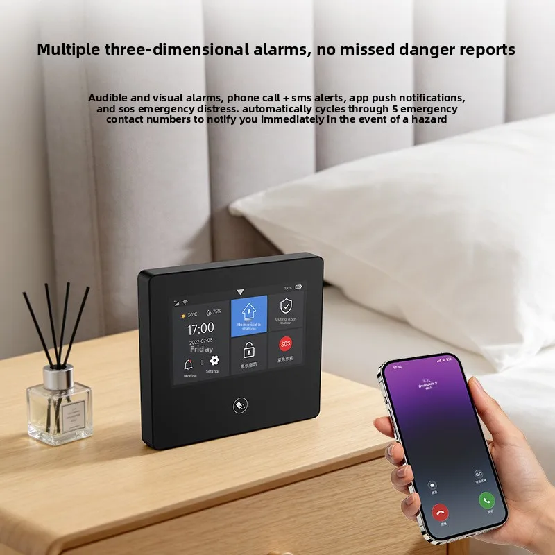 43-inch HD Display 2G 4G Wireless Remote Wi-Fi Smart Home Security Alarm Host System Audio Visual Alerts Theft Prevention