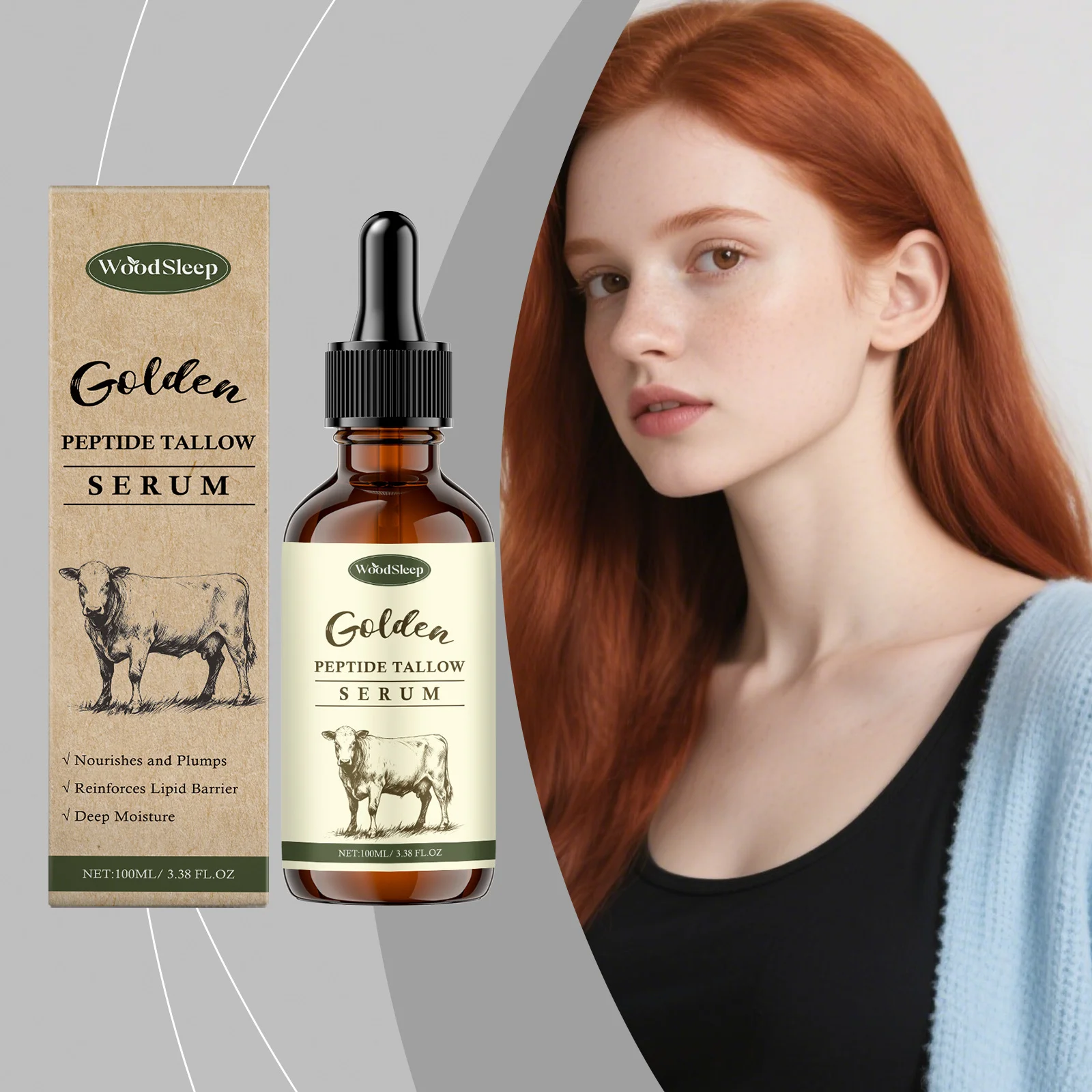 

Сыворотка для лица Golden Peptide Beef Tallow: питательная, восстанавливающая, успокаивающая, осветляющая, сияющая, разглаживающая мелкие морщины, мягкая, увлажняющая.