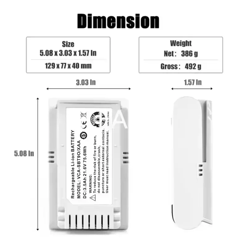 Novo pacote de bateria 3500mah para samsung jet70 vs15t7032p4 VCA-SBT90E, jet90e pet, jet70 turbo, jet70 pro, jet70 completo