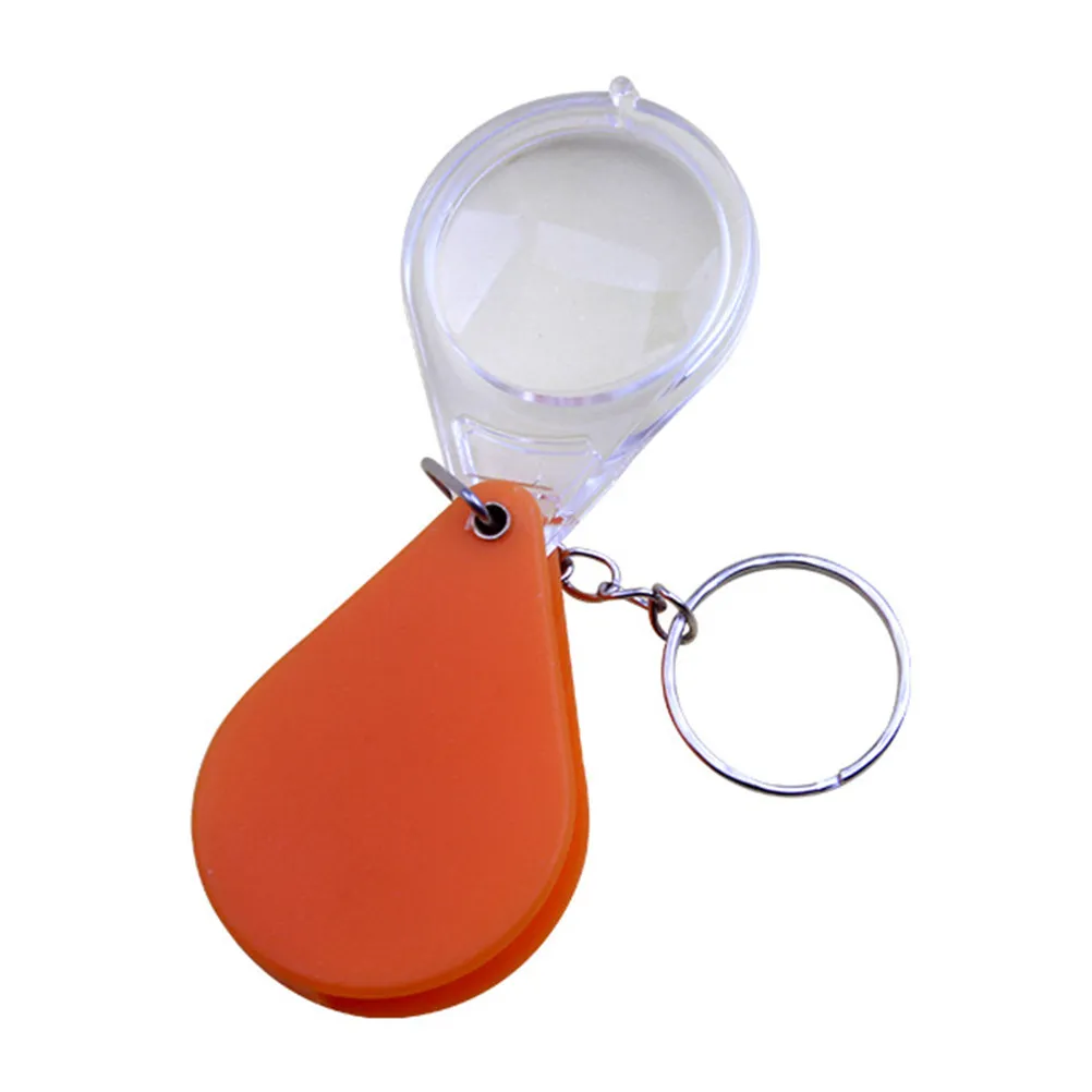 2Pcs Loupe Magnifier Keychain Foldable Design Dustproof 10X Optical Acrylic Lens Compact Pocket Tool for Coins Jewelry Stamps