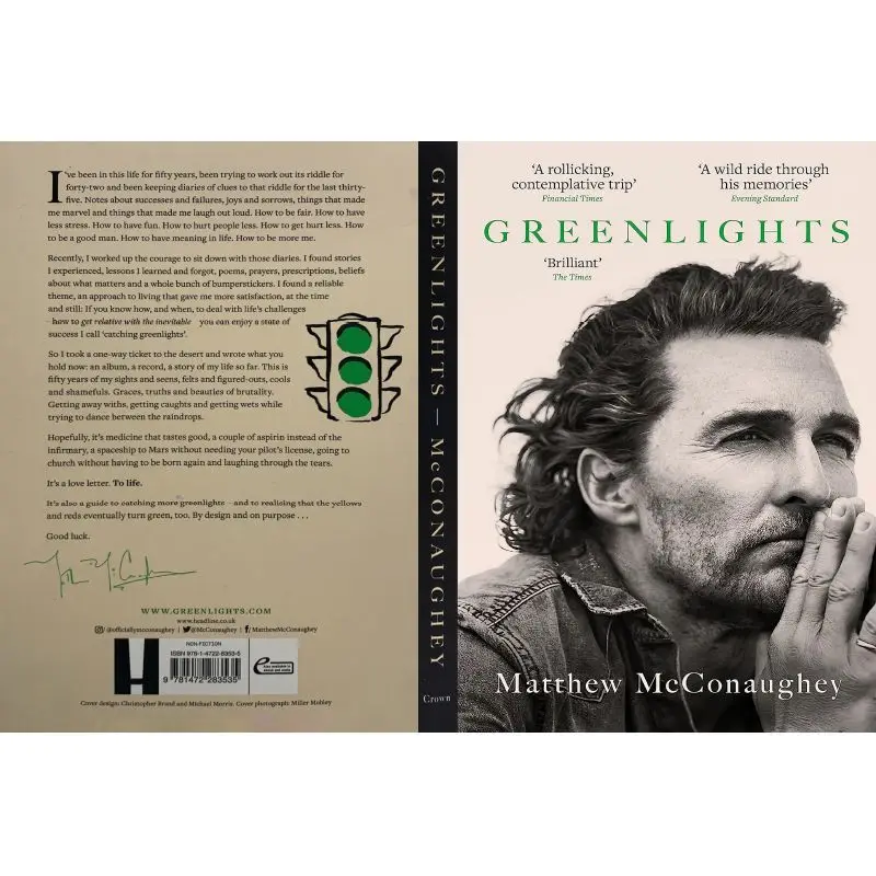 1 book Greenlights - Matthew McConaughey Paperback English book