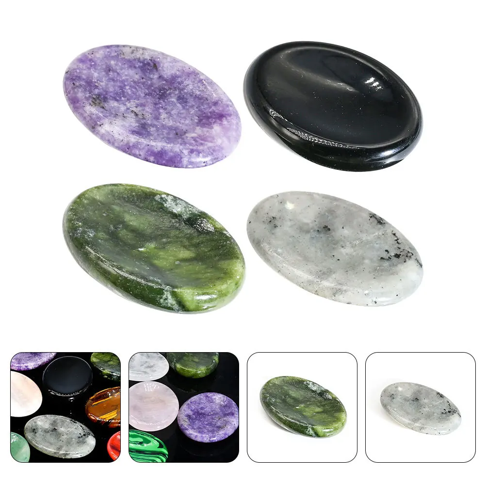 

4Pcs Facial Gua Sha Scraping Boards Natural Crystal Massage Stones Worry Stones Pain Muscle