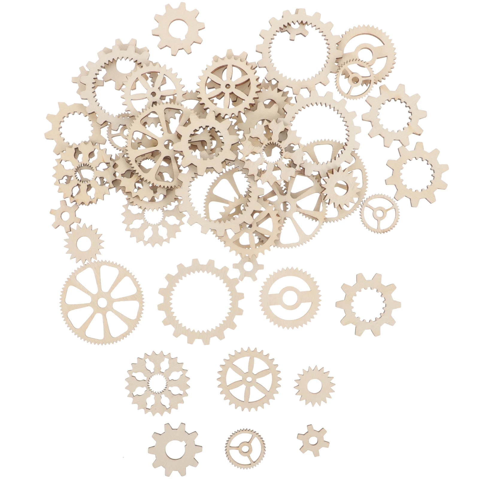 

50pcs Wooden Puzzle Crafts Diy Wooden Gear Ornaments Home Wall Decor Wedding Favors Scrapbooking Embellishments Handmade Craft