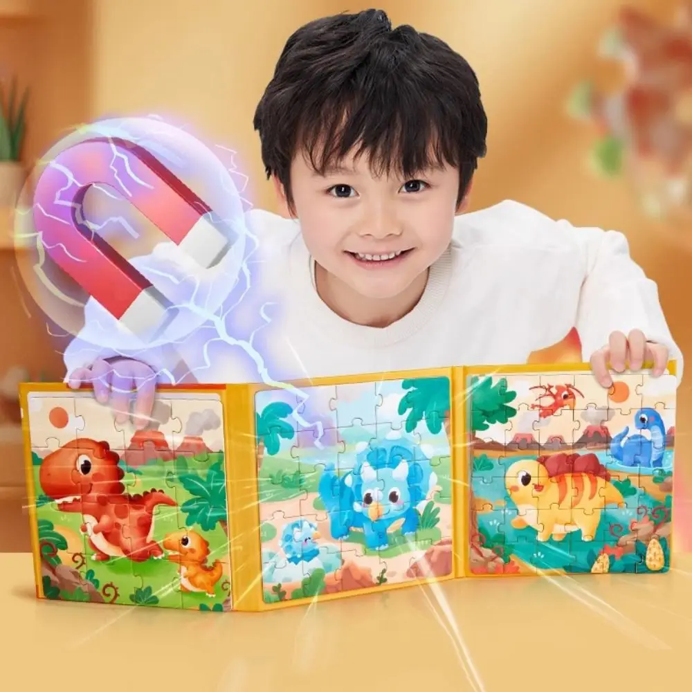 Magnetic Attraction Puzzle Forest Animals Panda Elephant Cartoon Animal Jigsaw Home Decor Building Block Numbers Jigsaw Puzzle