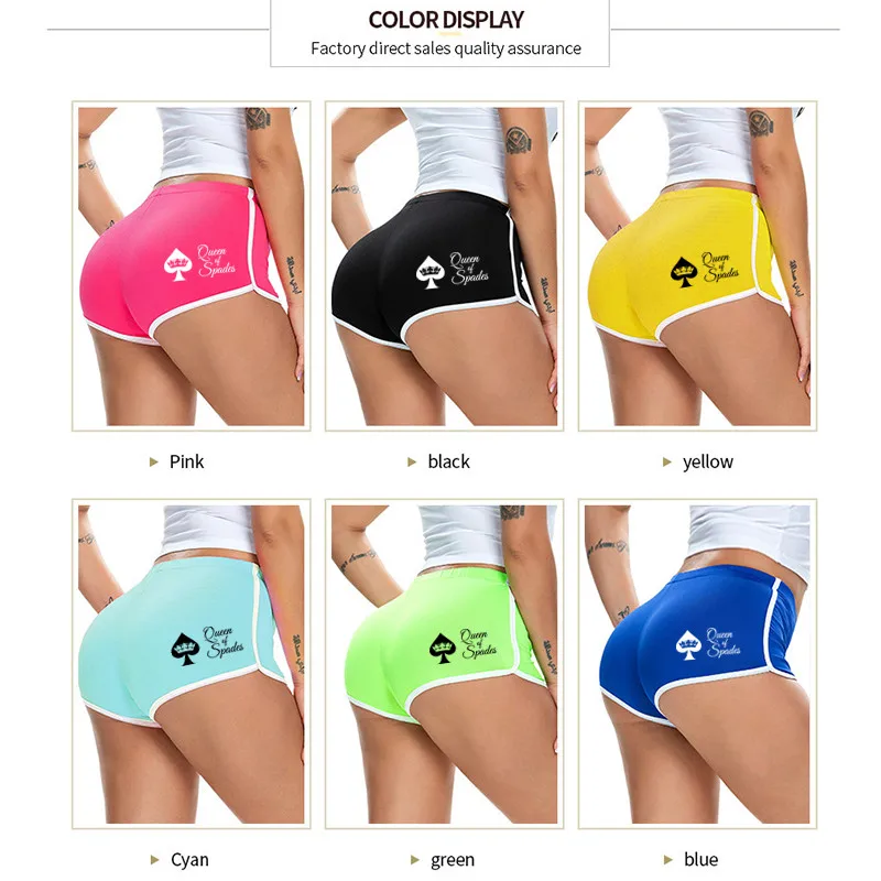 QUEEN of SPADES Hot Panties for Women Fashion Female Shorts Girls Sexy Lingerie Stretch Sports Shorts Yoga Pants Home Underwear