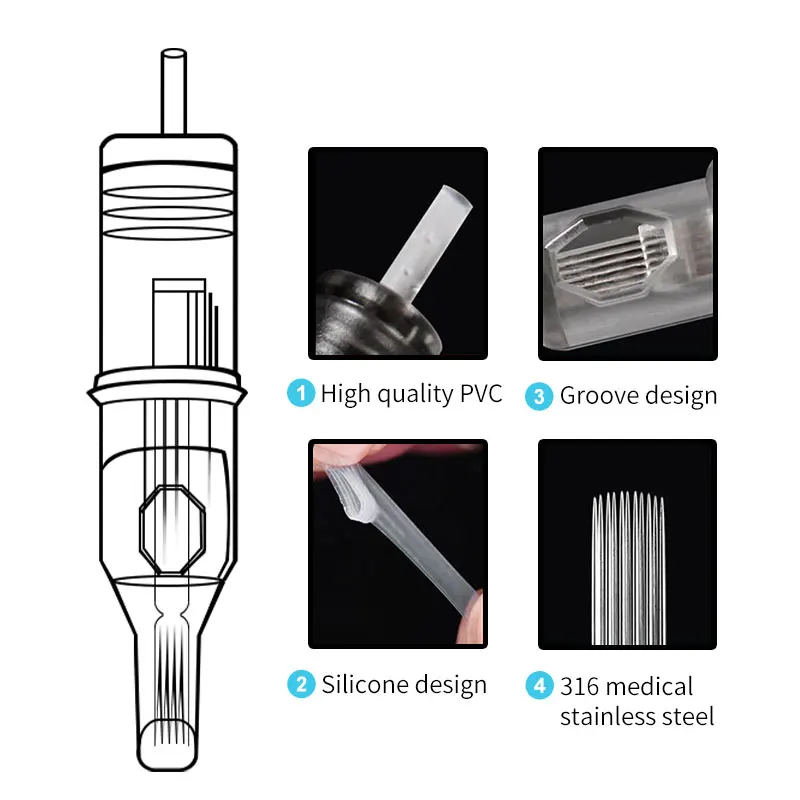 5/10X Safety Cartridge Needle RL/RS/M1/CM For Rotary Tattoo Pen Liner Shader Tattoo Needles For Cartridge Machine Tattoo Supplie