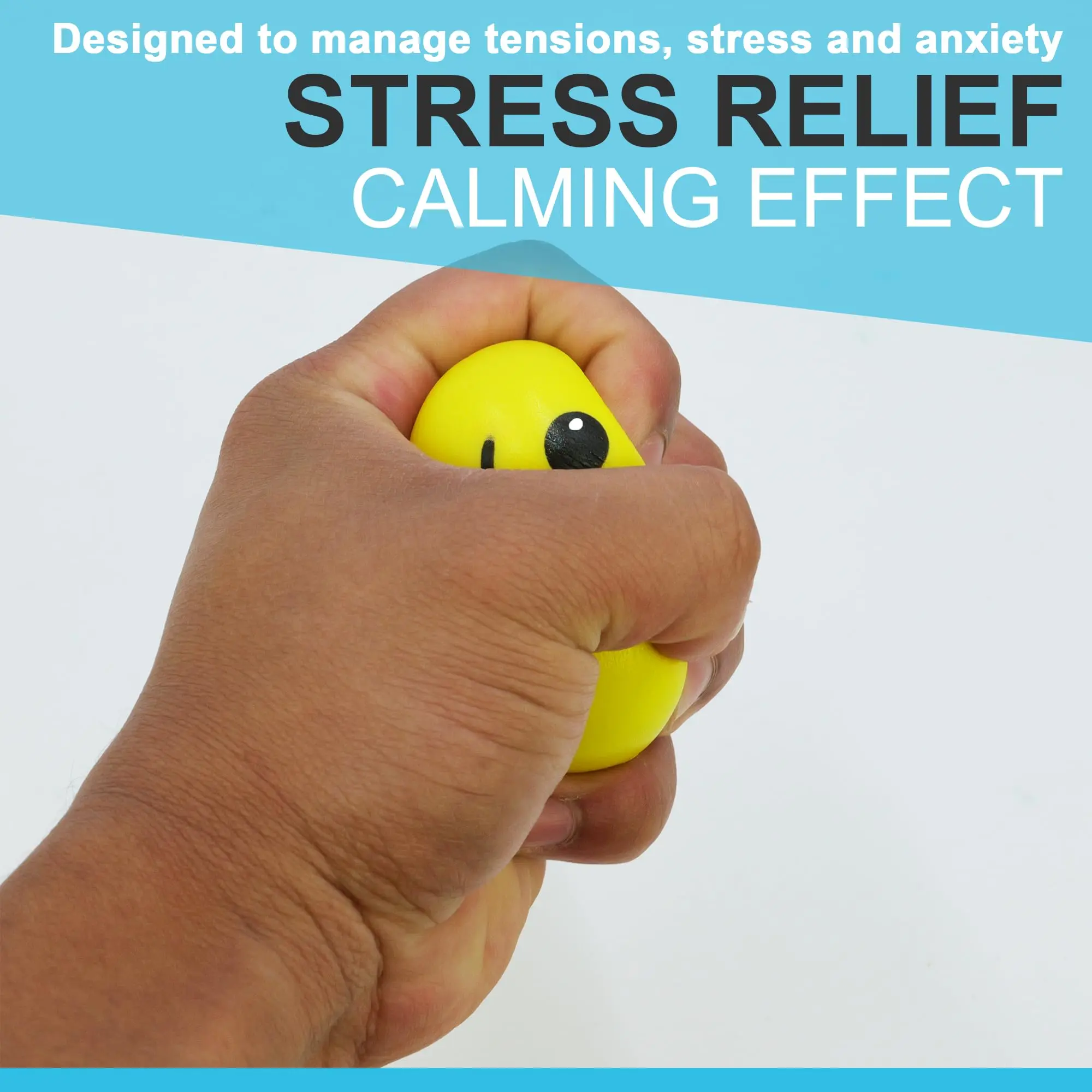 مجموعة كرات الضغط الصفراء من كرات الضغط للبالغين/المراهقين/الأطفال، لعبة الضغط، لعبة كمان فيدجيت لتخفيف التوتر، رائعة للأطفال