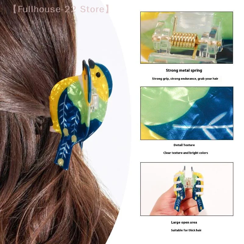 【MAX-22】1 Stück PVC niedliche Vogel-Greifklammer, bunte Haarnadel, Hai-Klammer, Haarschmuck, modische Mädchen-Haarklammer