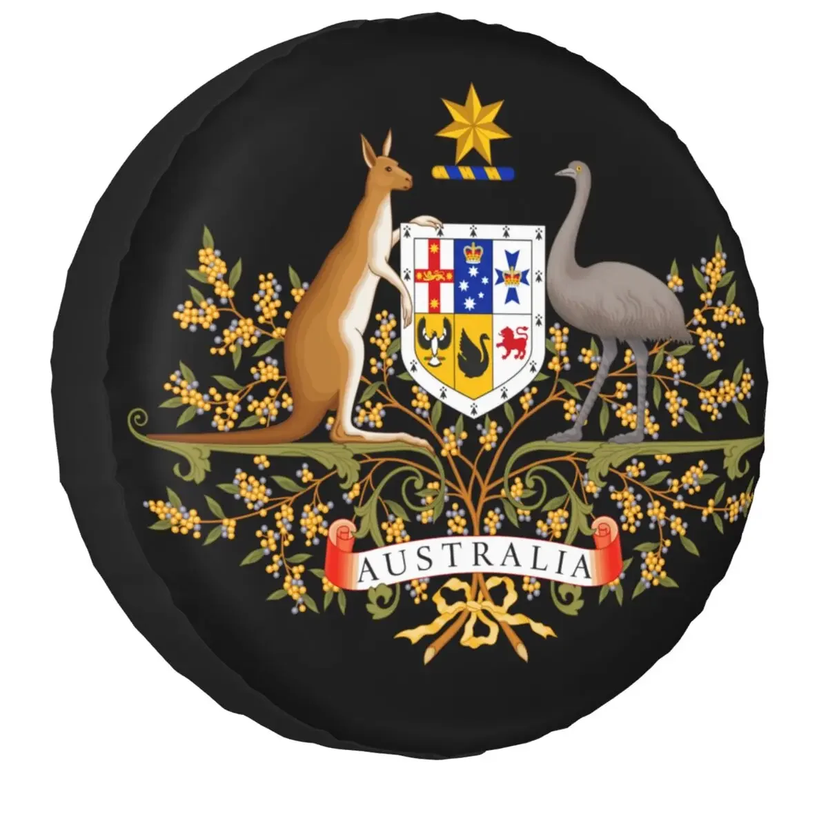 

Coat Of Arms Of Australia Spare Wheel Tire Cover For Honda CRV Jeep RV SUV Camper Vehicle Accessories 14" 15" 16" 17"