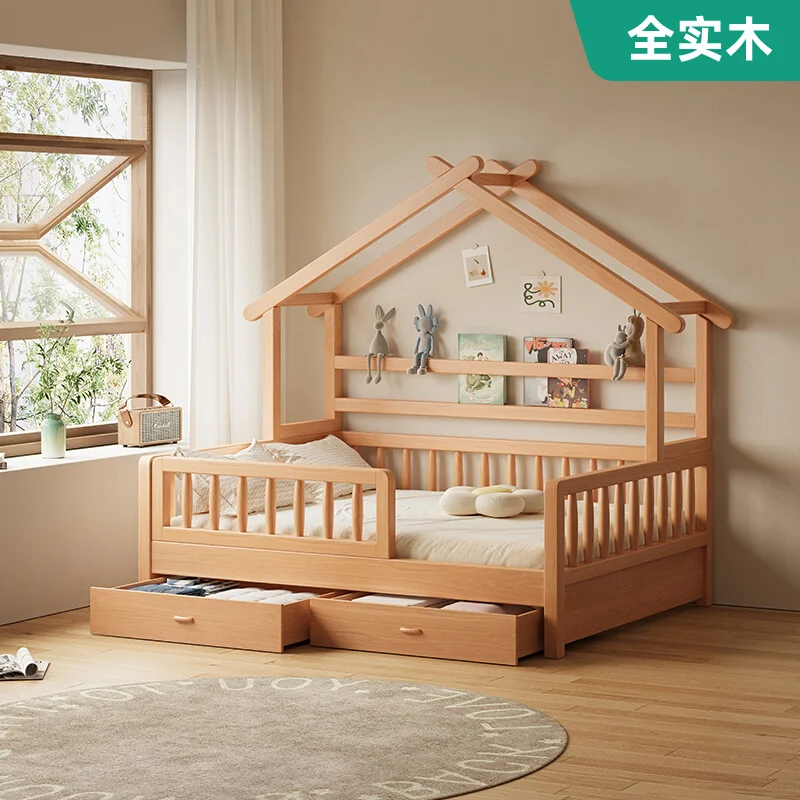 

Full solid wood children's tree house boys and girls single small apartment simple bedroom storage b baby half high be