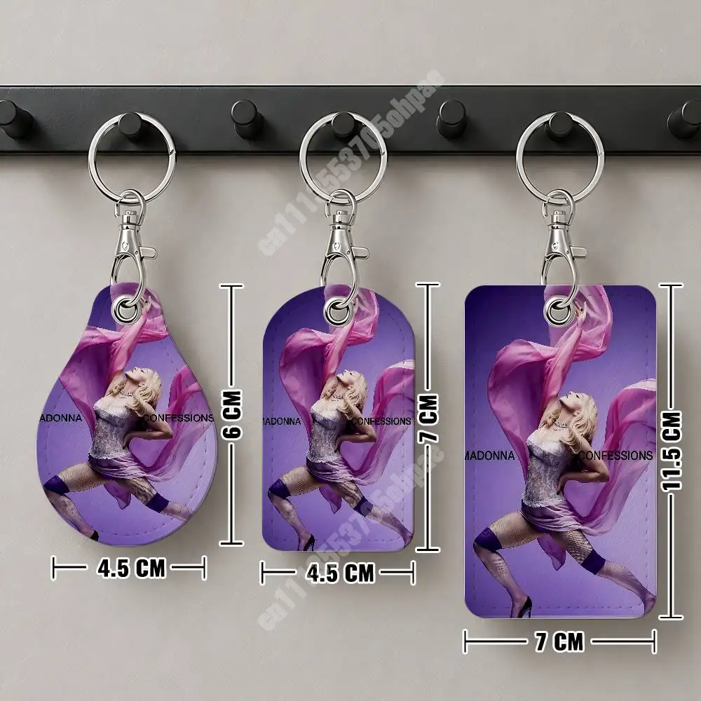M-Madonna C-Confessions 2 Leather Keychain Card Holder for Airtag & Access Cards Modern Bus Pass image 2