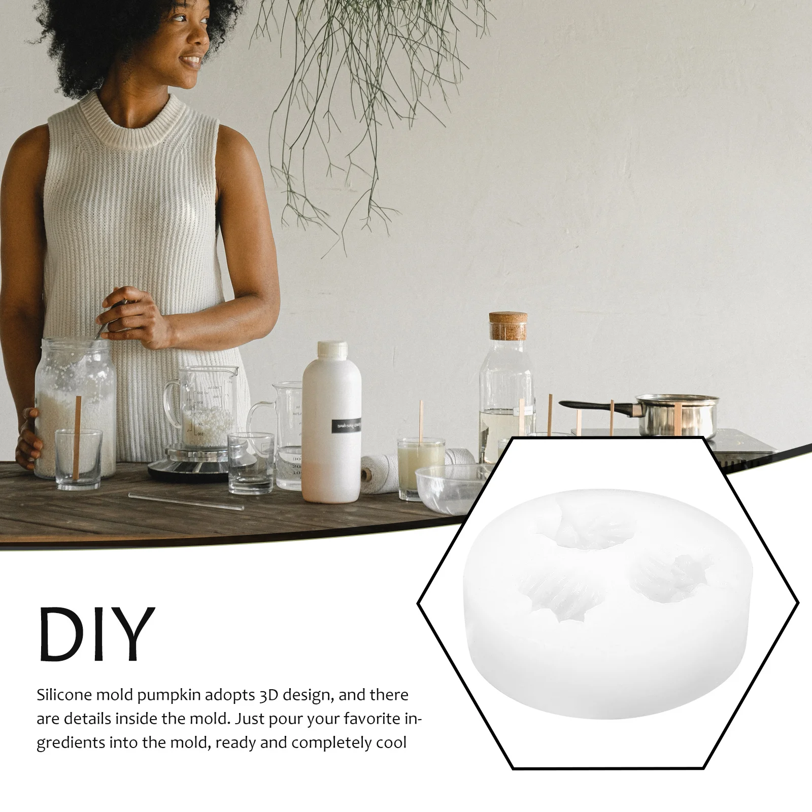 

3Pcs Silicone Halloween Pumpkin Mold Flexible DIY Mold for Soap Craft Decorative Supplies Halloween Molds