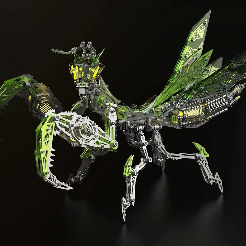 

3D Puzzle Mantis Metal Model Kits DIY Punk Mantis Mechanical Steampunk Insects Assembly Toy for Adults Kids - 1000+PCS