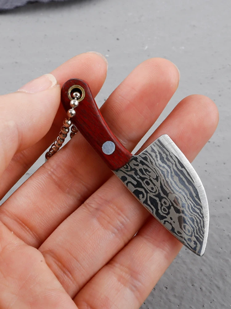 Tragbares Mini-Obstmesser aus Edelstahl mit Schlüsselanhänger, Outdoor-Camping, Multitool, kompaktes Lederscheidemesser – Detail 6