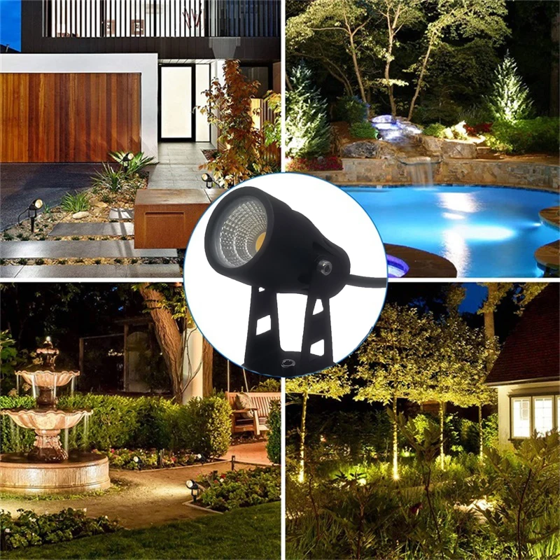 LED  Garden lighting10W Outdoor Spike Lawn Lamp Waterproof Lighting Led Light Garden Path Spotlights AC110V 220V DC12V