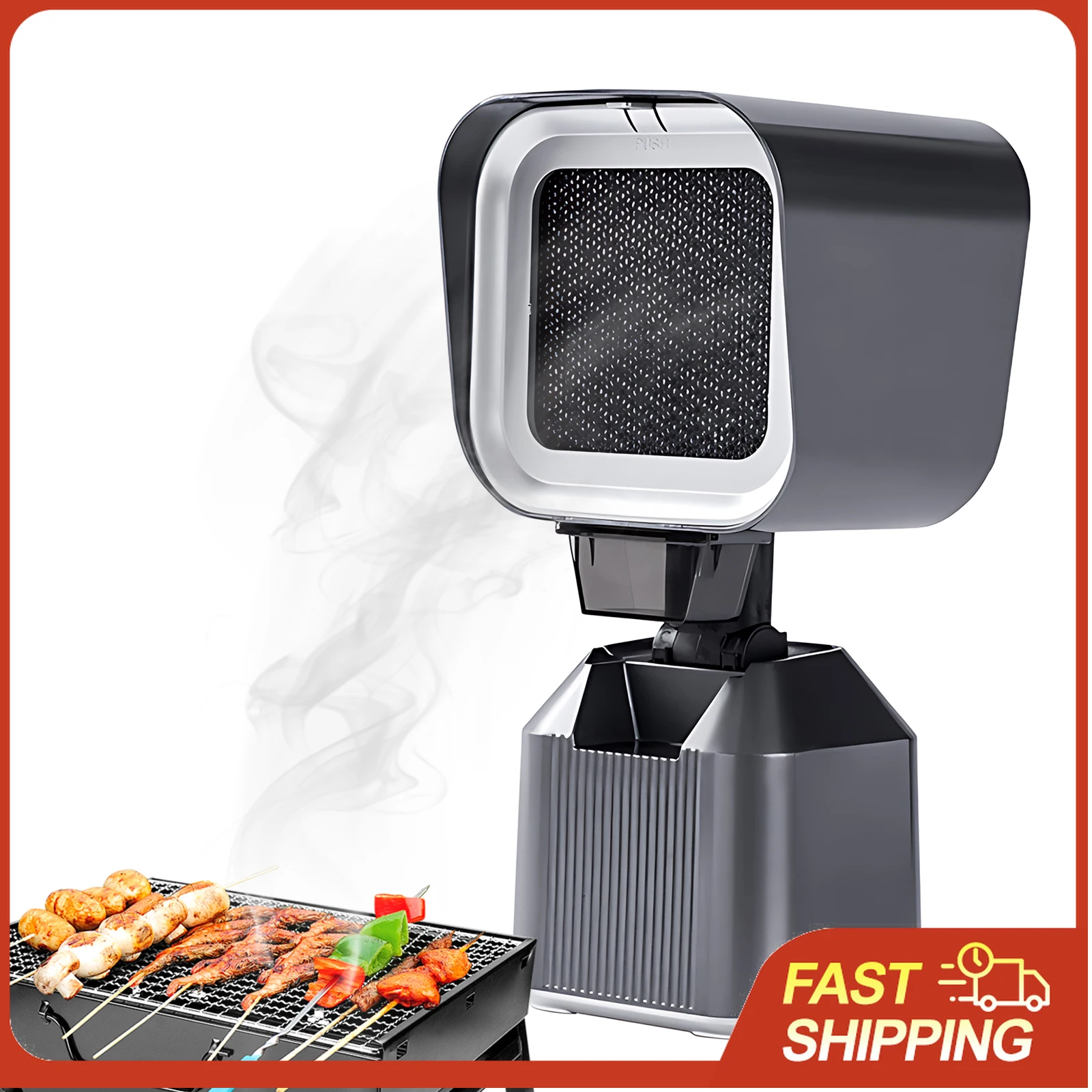 Portable Range Hood 2 Wind Speed 3600rpm Height Adjustable Removable Double Layer Filter Mesh Desktop Kitchen Exhaust Hood Fan