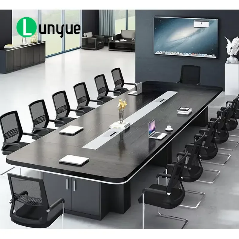 Modern Rectangular Conference Table Office Meeting Negotiation Desk for Team Discussions Business Workspace Furniture