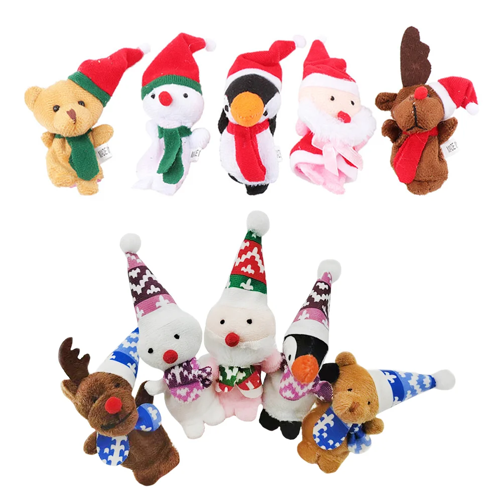 

10 Pcs Finger Puppet Props Toddler Toys Puppets Adorable Story Xmas Decorative Number for Kids