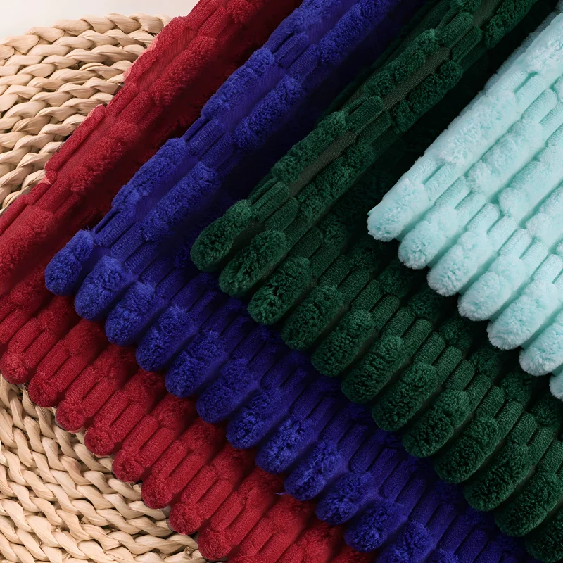 Thicken Wheat Stripe Polyester Corduroy Fabric Solid Color Sofa Cushion Pillow Cover Pet Bed Home DIY Craft Material Textiles