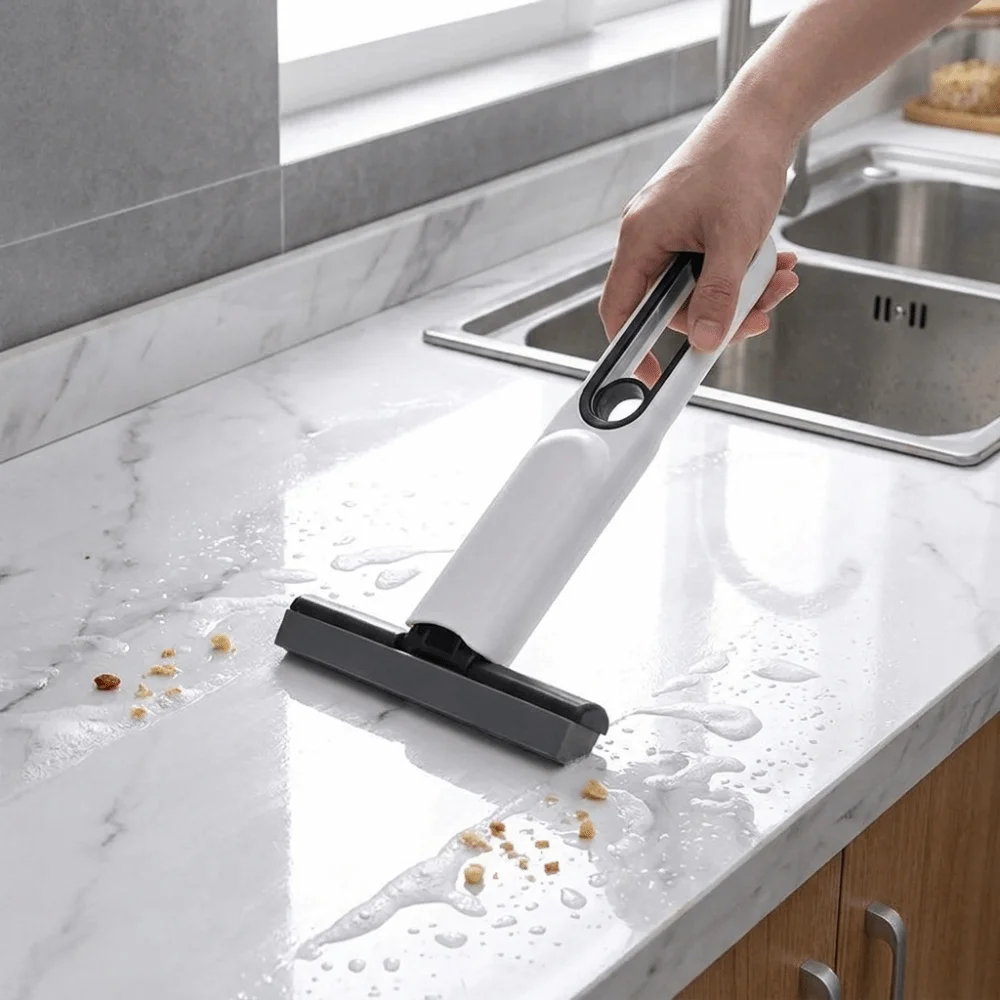 No-Rinse Mini Desktop Mop Sponge Absorbent Wet and Dry Dual-Use Sponge Head Mop Self-Squeezing Hands-Free Washing Lazy Mop