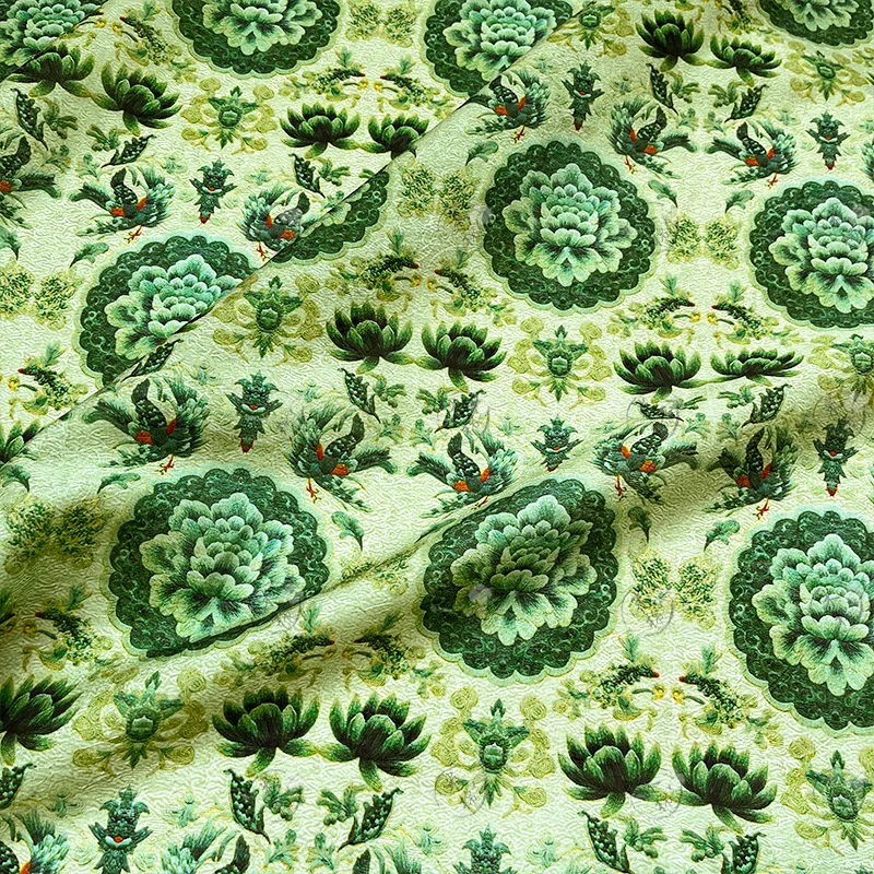 

1 ярд, уникальные цветы, цифровая печать, парча, хлопчатобумажная ткань для лоскутного шитья, юбка, классическая рубашка, сумка, ткань Cheongsam