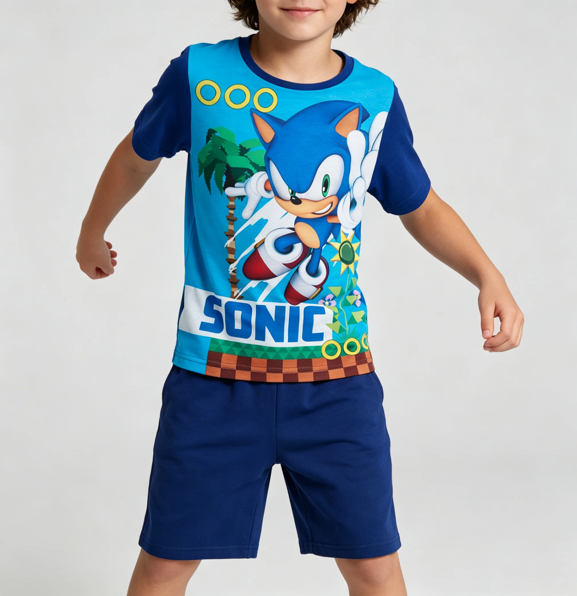 Men T Shirt Women Tee Boys Girls Top Adults Children Parent Child quick dry kid Tshirts Sonic Cartoon 3D Print Casual Outings
