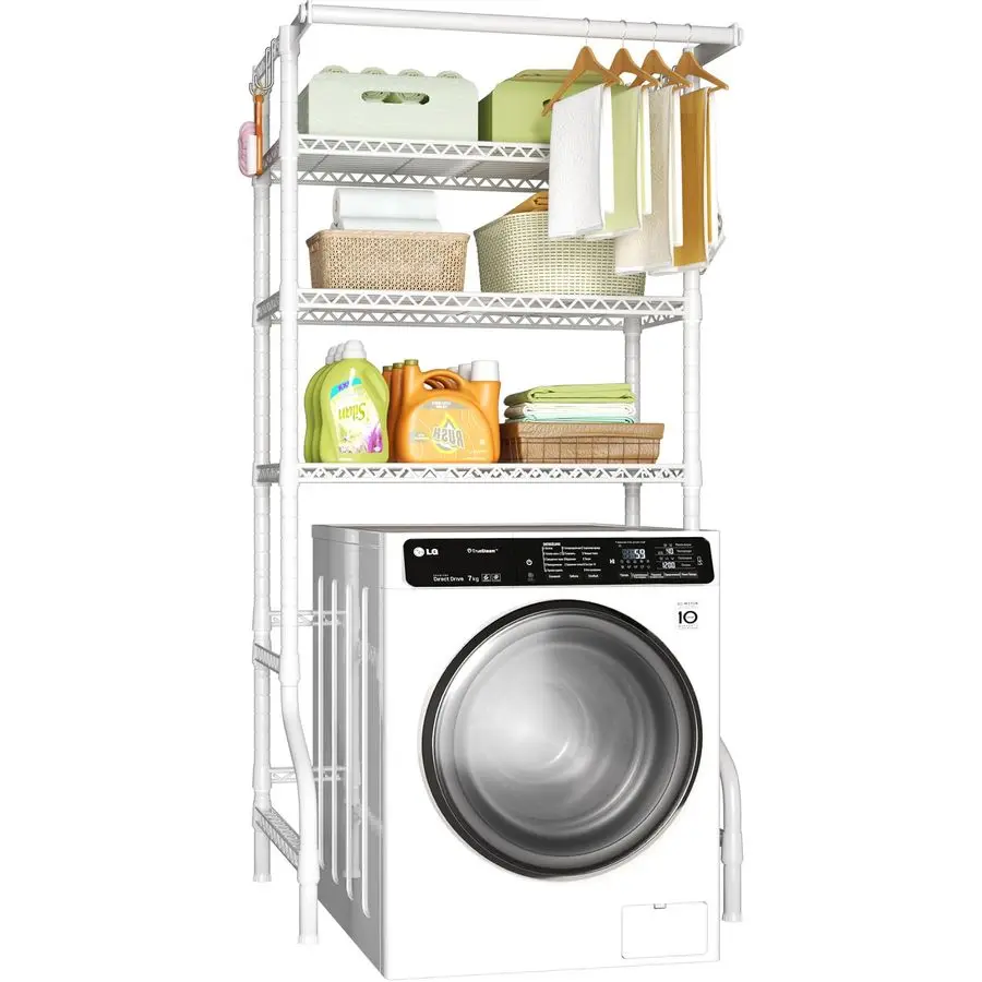 

U11 Over Washer and Dryer Shelves, 3 Tiers Laundry Room Storage and Organizer Standing Shelf, Metal Freestanding Clothes Drying