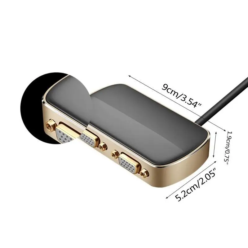 Y1UB VGA SPLITTER 1 ใน 2 OUT SCREEN SUPPORTION MORRIRE MORRIRE SPLITTER MONITOR MONITOR VGA SVGA พอร์ตพร้อมสายเคเบิล 1M