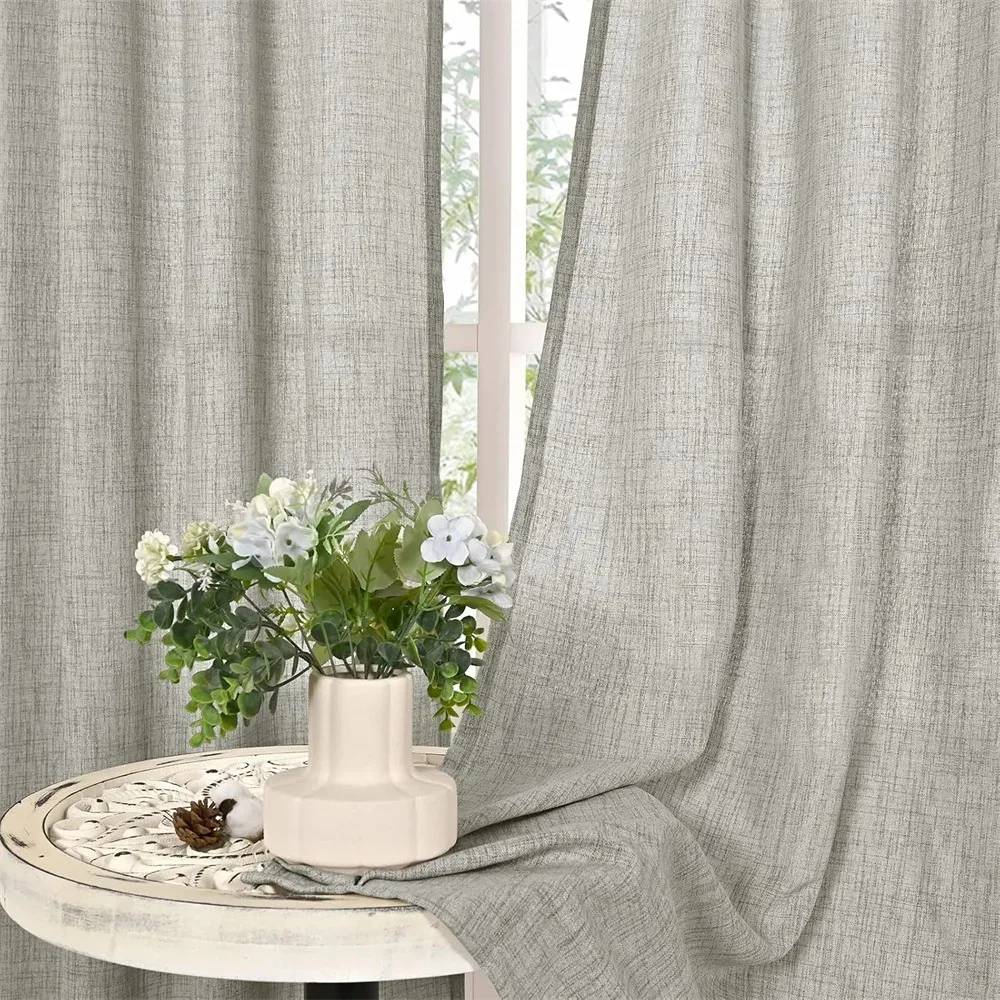 

Extra High Light Filtering Privacy Window Sheer Curtain Panels for Living Room Bedroom Farmhouse